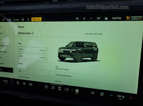 7PDSGABA0PN029956 2023 RIVIAN R1S Черный Вид щитка приборов