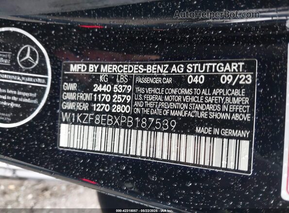 W1KZF8EBXPB187539 2023 MERCEDES-BENZ E-CLASS Черный Вид подкапотного пространства