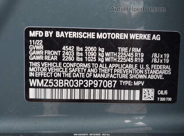 WMZ53BR03P3P97087 2023 MINI COOPER Blue Engine compartment view