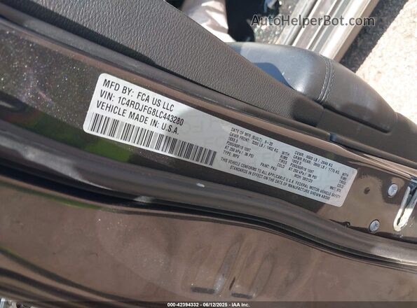 1C4RDJFG8LC443280 2020 DODGE DURANGO Black Widok komory silnika