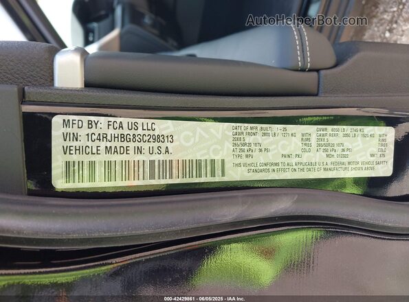 1C4RJHBG8SC298313 2025 JEEP GRAND CHEROKEE Черный Вид подкапотного пространства