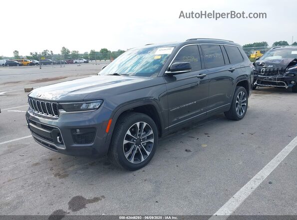 1C4RJKDGXM8190758 2021 JEEP GRAND CHEROKEE L Gray Առջևի ձախ երեք քառորդ տեսարան