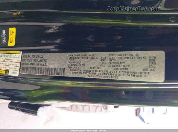 1C6HJTAG3LL202161 2020 JEEP GLADIATOR Black Вид підкапотного простору