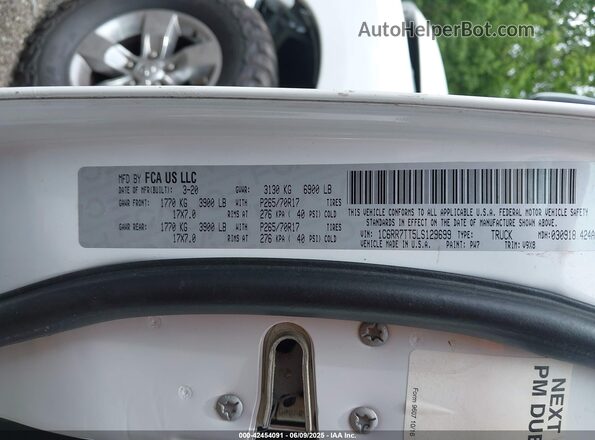 1C6RR7TT5LS129699 2020 RAM 1500 CLASSIC Белый Вид подкапотного пространства