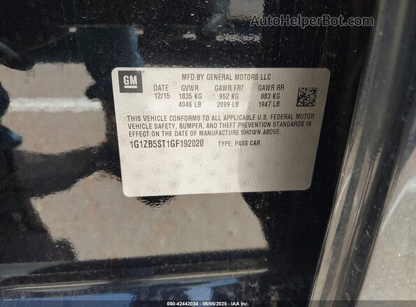 1G1ZB5ST1GF192020 2016 CHEVROLET MALIBU Черный Вид подкапотного пространства