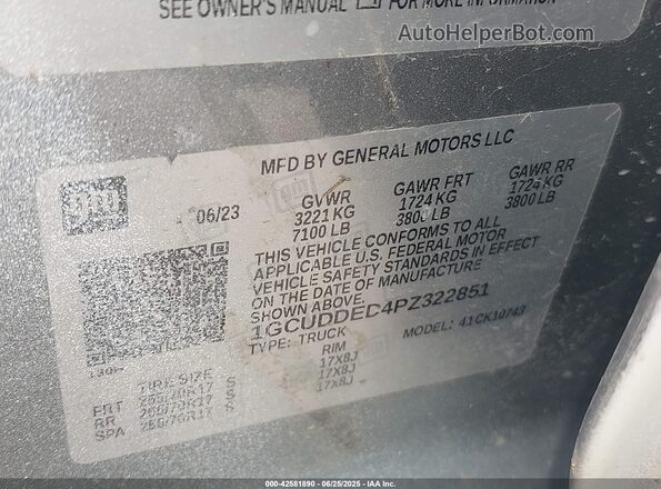 1GCUDDED4PZ322851 2023 CHEVROLET SILVERADO White ძრავის განყოფილების ხედი