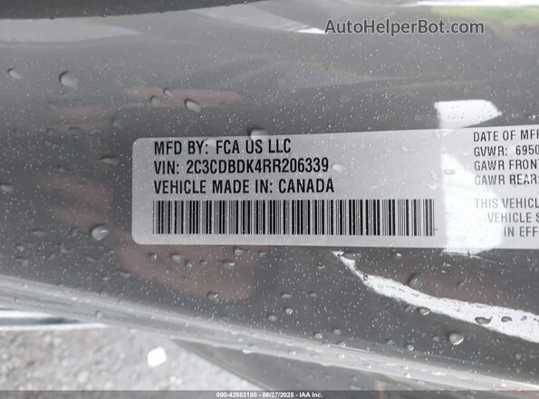 2C3CDBDK4RR206339 2024 DODGE CHARGER Gray ძრავის განყოფილების ხედი