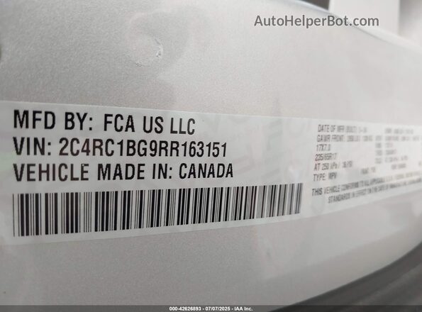 2C4RC1BG9RR163151 2024 CHRYSLER PACIFICA Серебряный Вид подкапотного пространства