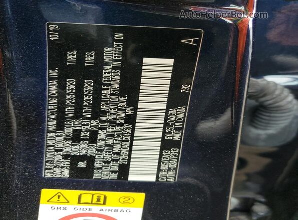 2T2HGMDAXLC045607 2020 LEXUS RX Blue Widok komory silnika