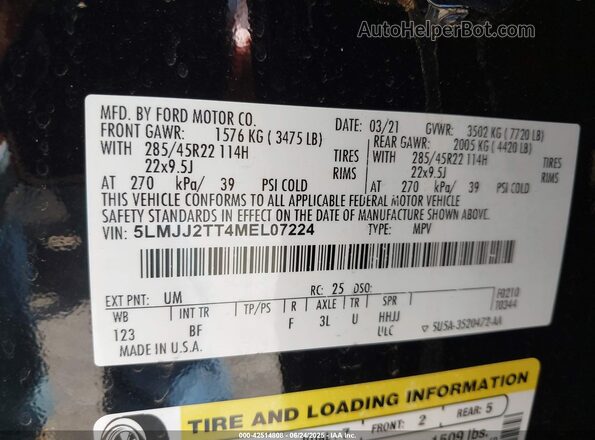 5LMJJ2TT4MEL07224 2021 LINCOLN NAVIGATOR Черный Вид подкапотного пространства