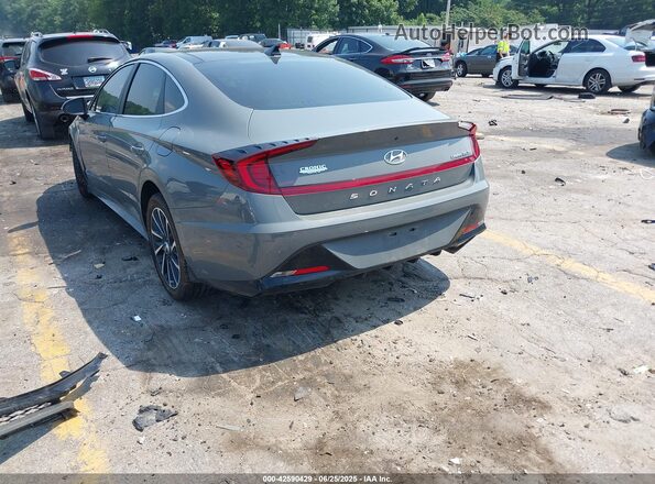 5NPEH4J24MH087786 2021 HYUNDAI SONATA Gray Trasero izquierdo
