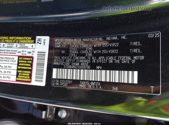 5TDABAB62SS009790 2025 LEXUS TX 500H Black Vista del compartimento del motor