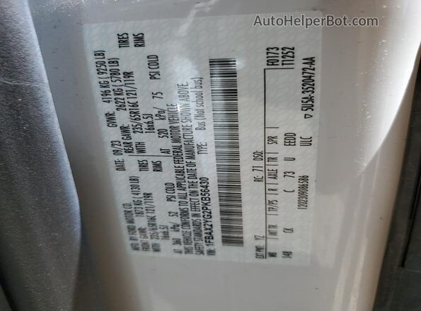 1FBAX2YG2PKB56430 2023 FORD TRANSIT White Widok wnętrza 360 stopni