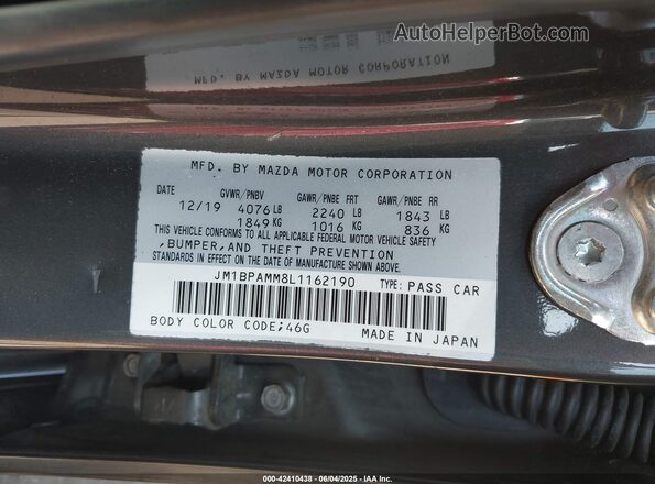 JM1BPAMM8L1162190 2020 MAZDA 3 Черный Вид подкапотного пространства