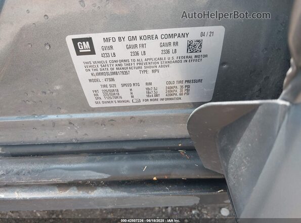 KL4MMDSL0MB179357 2021 BUICK ENCORE Gray Widok komory silnika