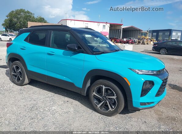 KL79MTSL6MB148598 2021 CHEVROLET TRAILBLAZER Teal Передня права чверть