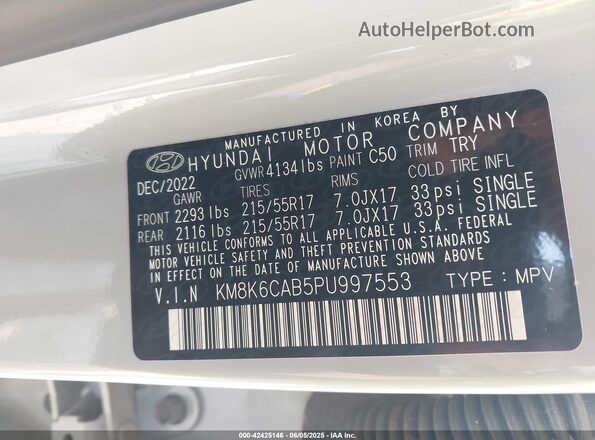 KM8K6CAB5PU997553 2023 HYUNDAI KONA Gray Widok komory silnika