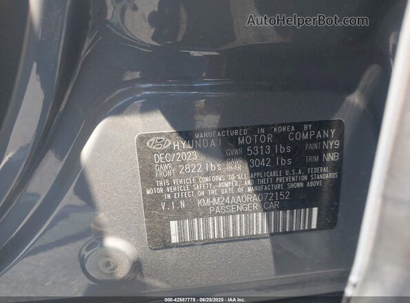 KMHM24AA0RA072152 2024 HYUNDAI IONIQ 6 Серый Вид подкапотного пространства