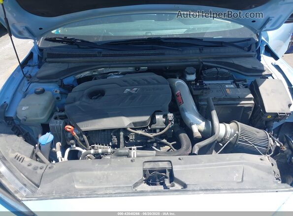KMHT36AH1LU006829 2020 HYUNDAI VELOSTER N Light Blue Вид сзади