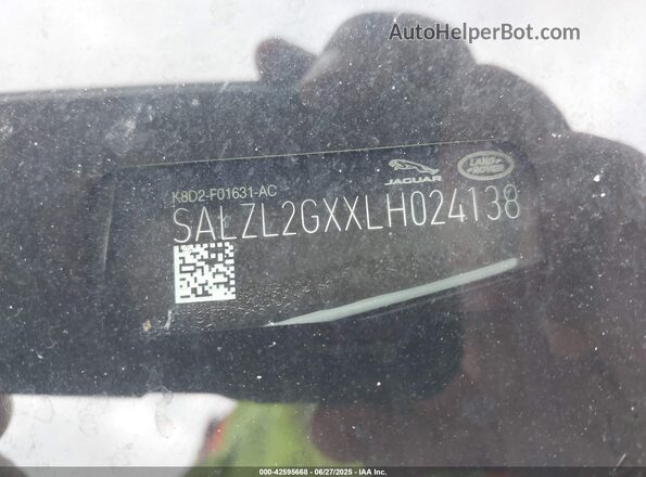SALZL2GXXLH024138 2020 LAND ROVER RANGE ROVER EVOQUE White Engine compartment view