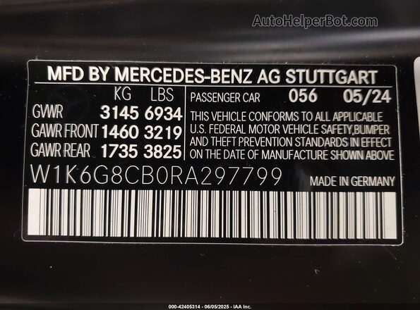W1K6G8CB0RA297799 2024 MERCEDES-BENZ AMG S 63 E Black Вид підкапотного простору