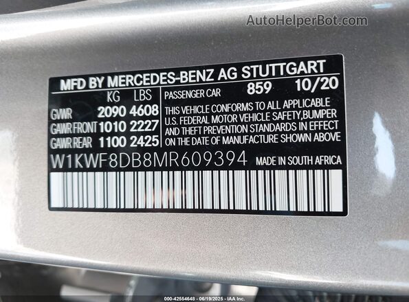 W1KWF8DB8MR609394 2021 MERCEDES-BENZ C-CLASS Gold Widok komory silnika