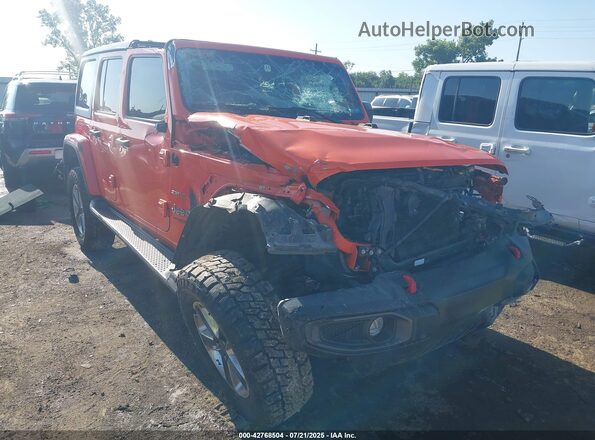 1C4HJXEG2JW281831 2018 JEEP WRANGLER UNLIMITED Orange Widok z przodu
