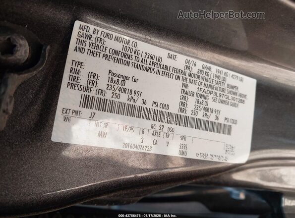 1FADP3L97GL301288 2016 FORD FOCUS ST Серый Вид подкапотного пространства