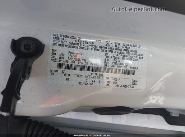 1FADP5CUXGL101893 2016 FORD C-MAX White Вид підкапотного простору