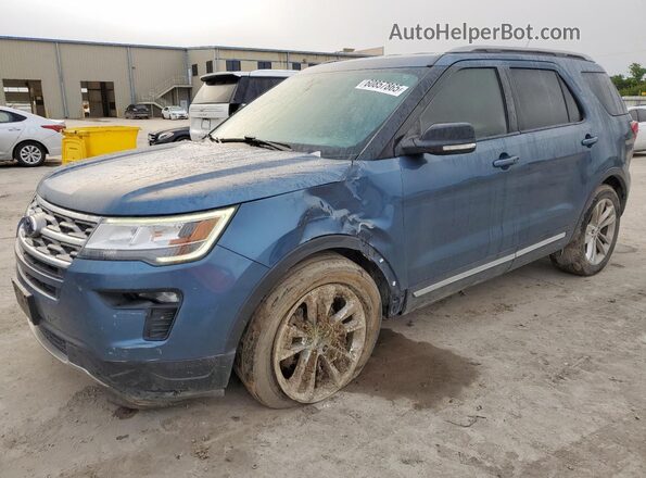 1FM5K7D80JGA79053 2018 FORD FORD EXPLORER Синий Передняя левая четверть
