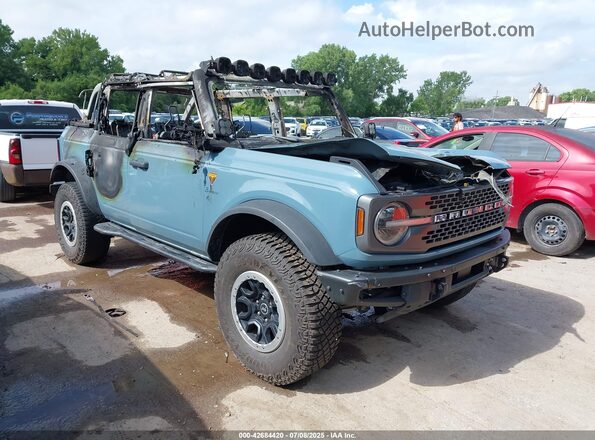 1FMEE5DP1MLB08168 2021 FORD BRONCO Light Blue Delantero derecho