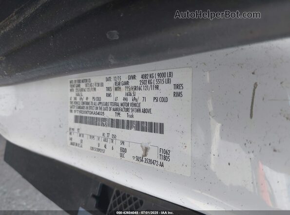 1FTYR3XM7GKA54025 2016 FORD TRANSIT White Вид підкапотного простору