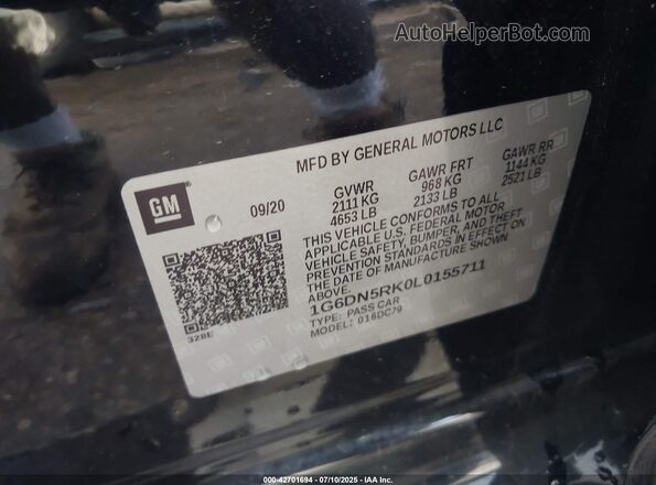 1G6DN5RK0L0155711 2020 CADILLAC CT5 Navy Engine compartment view