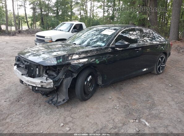 1HGCV1F34MA109973 2021 HONDA ACCORD Black Przód lewy