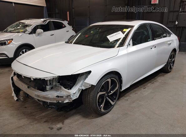 1HGCV2F30MA005065 2021 HONDA ACCORD White წინა მარცხენა ხედი სამი მეოთხედიდან