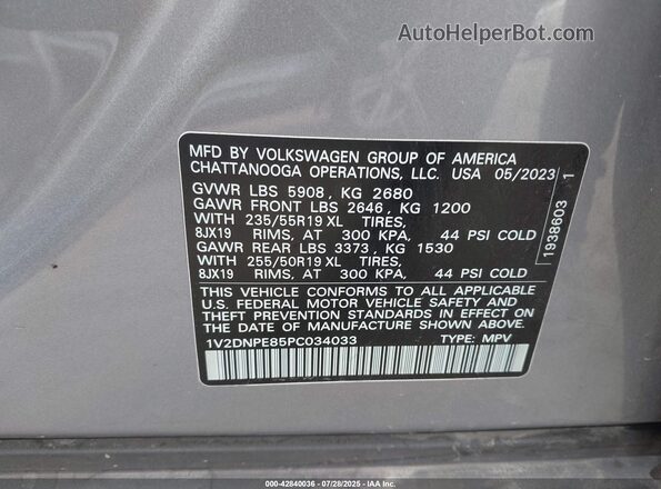 1V2DNPE85PC034033 2023 VOLKSWAGEN ID.4 Silver Вид підкапотного простору