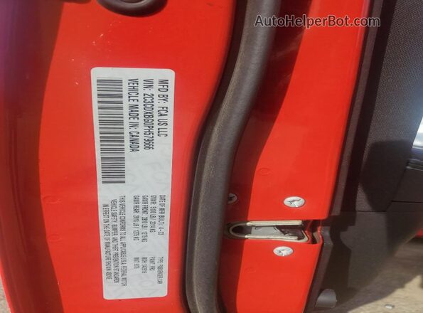 2C3CDXBG0PH579666 2023 DODGE CHARGER Красный Вид наклейки с VIN-кодом