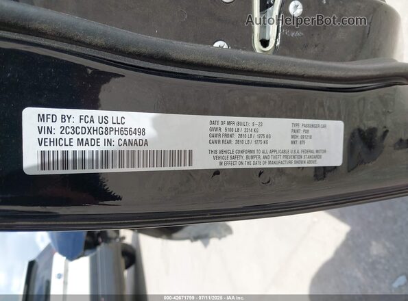 2C3CDXHG8PH656498 2023 DODGE CHARGER Черный Вид подкапотного пространства