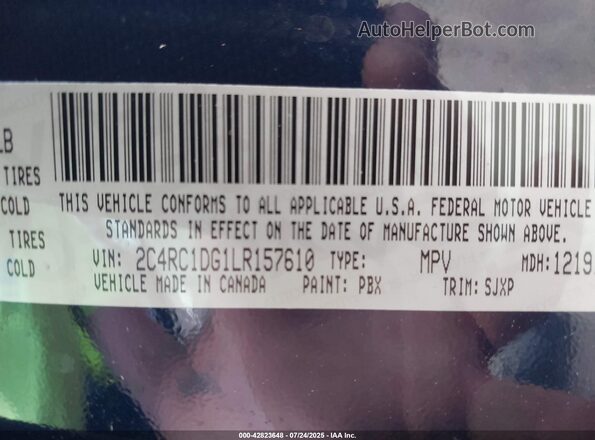 2C4RC1DG1LR157610 2020 CHRYSLER VOYAGER Синий Вид подкапотного пространства