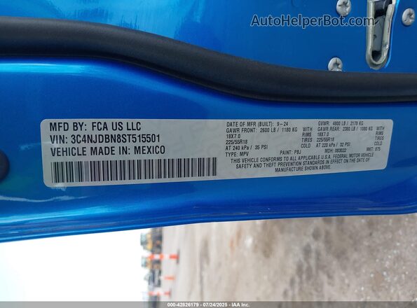 3C4NJDBN8ST515501 2025 JEEP COMPASS Синий Вид подкапотного пространства
