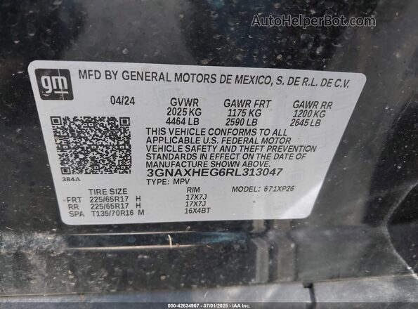 3GNAXHEG6RL313047 2024 CHEVROLET EQUINOX Black Շարժիչի բաժամունքի տեսք