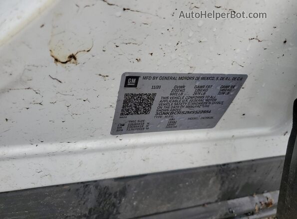 3GNKBCRS2MS522854 2021 CHEVROLET BLAZER White VIN sticker view