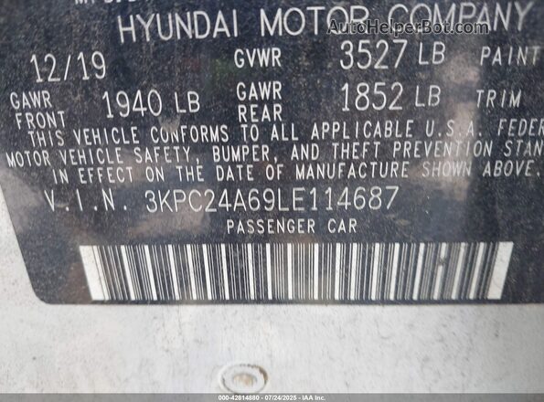 3KPC24A69LE114687 2020 HYUNDAI ACCENT Серебряный Вид подкапотного пространства