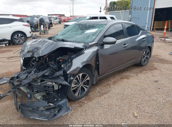 3N1AB8CV5MY285250 2021 NISSAN SENTRA Серый Передняя левая четверть