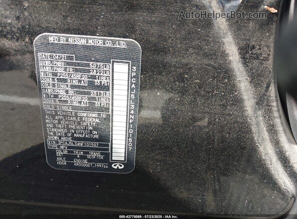 3PCAJ5L34NF101507 2022 INFINITI QX55 Black Engine compartment view