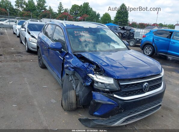 3VVLX7B24NM004445 2022 VOLKSWAGEN TAOS Синий Передняя правая четверть