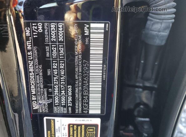 4JGFB4JB0NA632957 2022 MERCEDES-BENZ GLE Black Engine compartment view