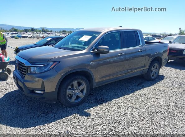 5FPYK3F57MB023405 2021 HONDA RIDGELINE Gray წინა მარცხენა ხედი სამი მეოთხედიდან