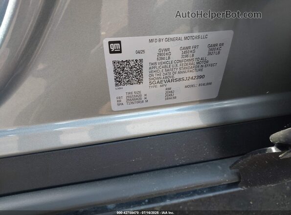 5GAEVARS8SJ242390 2025 BUICK ENCLAVE Серый Вид подкапотного пространства