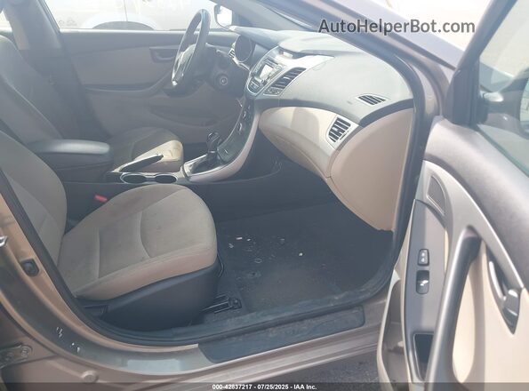 5NPDH4AE4GH652998 2016 HYUNDAI ELANTRA Gold Widok wnętrza z przodu